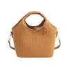 Bolsos para Mujer 2026 Verano Nuevo Estilo Simple Patrón Tejido Bolso de Mano Nicho Elegante Bolso de Hombro Bolso Cubo para Viajar Cruzado