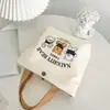 Bolso de Lona Nuevo Estilo Oso para Mujer, Adecuado para el Trabajo y Estudiantes, Bolso de Mano para Llevar Loncheras, Bolsa de Regalo de Almacenamiento, Bolsa de Lona