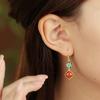 Pendientes de Plata 925 Esmaltados Ruyi Originales Retro Cuadrados Flor Pequeña Niña Simples Elegantes Flor Rica Regalo para Amante de las Flores