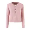 Venta al por mayor transfronteriza 2026 Moda europea y americana casual simple cárdigan de punto de manga larga con cuello redondo y decoración de botones para mujer M11876