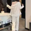 Pijama de Terciopelo para Mujer 2025 Otoño e Invierno Conjunto de Tres Piezas que se Puede Usar Afuera, Engrosado y Cálido, Estampado de Leopardo, Ropa de Hogar de Alta Gama 377