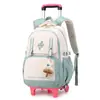 Mochila Escolar con Ruedas Nueva Ligera Personalizada para Niña de Primaria Gran Capacidad Mochila Escolar para Estudiante de Secundaria Grados 3-6