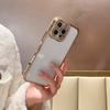 Capa Transparente Galvanizada de Alta Qualidade Adequada para iPhone 16 Pro Max, Estrutura Apple 17 com Strass, 15/14