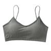Ropa interior de una pieza con copa fija, tirantes finos para los hombros, hermosa espalda envuelta, copa de látex, verano, transpirable, con rosca, para niña, espalda cruzada