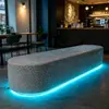 Banca larga translúcida de GRC para calles comerciales, banca iluminada para escenas nocturnas, fabricante de silla de descanso para paisaje de cemento translúcido UHPC