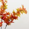 Ramas artificiales de arce temáticas de otoño transfronterizas, hojas de arce de pie de pollo vintage, elementos suaves de estilo rústico para arreglos florales, hojas artificiales decorativas