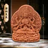 Argila Vermelha de Xizang Zakhiram Amarelo Deus da Riqueza Buda da Medicina Buda de Mil Mãos Amitabha Buda Tridimensional Raspagem Tanka Estátua