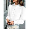 Amazon Comercio Exterior Europeo y Americano Otoño 2026 Nuevo Camisa Casual de Moda Elegante para Mujer con Volantes y Mangas Largas