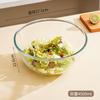 Tigela de vidro transparente resistente a altas temperaturas espessada e bacia Tigela de salada grande doméstica de vidro de alto borosilicato para forno de microondas
