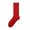 Calcetines de lana rojos para mujer en su año zodiacal, otoño e invierno, color liso, calcetines rojos de media pantorrilla, boda de pareja, engrosados, Año Nuevo, al por mayor desde Zhuji