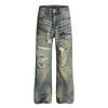 Jeans Americanos Retro Street Lavados Desgastados con Diseño Roto para Hombre y Mujer Nuevos Pantalones Casuales Rectos Holgados de Pierna Ancha