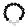 Pulsera de Campana de Cristal Negro Obsidiana de Plata Pura 999 para Mujer Nuevo Nicho Retro Chinoiserie de Alta Gama Otoño e Invierno Joyería de Mano