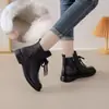 Comercio exterior transfronterizo otoño nuevo estilo Botines estilo Martin suela gruesa cómodos punta redonda cremallera botines cortos retro suela suave antideslizante botas de algodón mujer