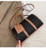 Bolso Boston Retro de Mano Bolso Cruzado de Cuero Granulado para Mujer 2025 Nuevo Bolso Almohada de Color Contrastante de Nicho de Gama Alta