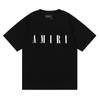 Camiseta de Manga Corta Amiri Peso Pesado Verano Holgada para Hombre y Mujer High Street Lujo Accesible Marca Americana de Moda Vtg Pareja Manga Media