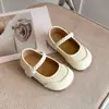 Zapatos Mary Jane para Niña con Suela Suave, Superficie de Cuero, Velcro Tejido, Zapatos de Princesa para Niños, Verano 2026, Planos Bajos de Moda