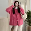 Traje para Mujeres Embarazadas 2024 Otoño/Invierno Nuevo Coreano Dulce Color Caramelo Holgado Joker Sudadera Gruesa Chaqueta Pantalones de Pierna Ancha