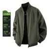 Chaqueta bomber versátil estilo americano para hombre primavera 2025 nueva holgada casual uniforme de béisbol para niños abrigo negro