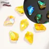 Color Super Flash Agujero Único Hoja de Arce Vidrio Agujeros para Colgar Cuentas de Cristal Hecho a Mano DIY Collar Pulsera Joyería Accesorios Colgante