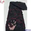 Encaje Francés Retro Totalmente Plisado Bordado con Rosas Tela de Encaje con Lentejuelas para Novia