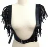 Venta de Liquidación Chaleco de Cuero Punk con Borlas para Bondage para Mujer, Accesorios de Tirantes para Fiesta y Performance Europeos y Americanos al por Mayor