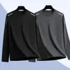 Camiseta deportiva casual para hombre de manga larga con estampado, moderna para adolescentes, adecuada para todas las estaciones, cuello redondo, top básico de manga larga