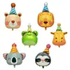 Nuevo sombrero de cumpleaños globos de animales con formas únicas para accesorios de decoración de fiesta de cumpleaños: león, koala, perezoso