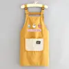 Avental de Desenho Animado Repelente à Água para Cozinha Doméstica, Avental Fofo, Roupa de Trabalho Fashion com Estampa para Catering, Anti-Manchas e Respirável