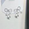 Pendientes de Araña con Lazo Dulces Elegantes y Femeninos Joyería para Orejas Popular en Internet de Lujo Ligero Joyería de Nicho