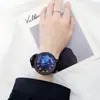 Reloj distintivo estilo coreano Harajuku para estudiantes mujeres Estilo coreano Simple Moderno Retro Cielo Estrellado Casual Hombres bigbang
