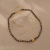 Collar de Cadena de Lana con Piedra Ojo de Tigre Vintage Perla Moda de Lujo Ligero Otoño e Invierno Atmosférico para Mujer 2024 Nuevo Collar Explosivo
