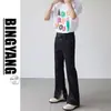 Calça jeans americana de rua lavada e desgastada para homens, primavera e outono, corte reto e solto, estilo vibe high street europeu e americano, calça comprida