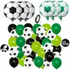 Set de Globos Temáticos de Fútbol Amazon Transfronterizo Globos de Papel de Aluminio Negros Blancos Verdes Arreglo de Decoraciones para Fiesta