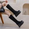 Botas Largas para Mujer 2026 Otoño e Invierno Nuevo Estilo Botas Altas para Mujer Suela Gruesa Botas Sencillas Punta Redonda Tacón Oculto Moda Botas Ajustadas