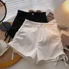 Shorts de mujer estilo Lisa para mujeres petite, adecuados para danza jazz, sexys y elegantes, con cordón, fruncidos, cintura alta, shorts ajustados de línea A