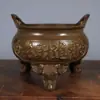 Atacado do Fabricante Queimador de Incenso Doméstico de Cobre Puro Ornamentos de Queimador de Incenso de Três Pés com Alças para Interior Suprimentos para Incenso Queimador de Agarwood Sândalo