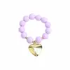 Estilo Exagerado Transfronterizo Europeo y Americano Colgante de Corazón Dorado Brillante Pulsera de Cuentas de Colores Contrastantes Collar de Cadena de Cuentas Acrílicas