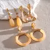 Pendientes Redondos Empalmados de Resina Retro Originales Europeos y Americanos, Pendientes Simples de Alta Gama Transfronterizos, Accesorios para Orejas de Moda de Nicho