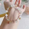 Nuevo Colgante de Cristal de Fresa Natural Amor Pulsera Flor de Durazno Diseño de Nicho Fresco y Refrescante Par de Mejores Amigas