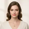 Anillo de Ensueño Estilo Francés de Lujo Ligero Estrella y Luna, Collar de Diamantes, Producto de Nicho, Regalo de Vacaciones, Cadena para la Clavícula de Diseño de Alta Gama Transfronterizo