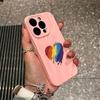 Capa Colorida Simples de Maçã do Amor para Celular iPhone 14/15promax Feminina iPhone11/12 Desenho Animado 13 Capa Macia