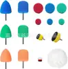 Juego de Almohadillas Esponja para Pulir Detallado de Autos de 0.5 a 1.0 Pulgada con Adaptador de Eje, Pulidora Eléctrica de Eje Flexible, Almohadilla de Pulido de Lana para Pulido Fino