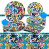 Nueva Decoración de Fiesta de Dragon Ball Ambientación Atrezzo Bandeja de Papel Vaso de Papel Servilleta de Papel Mantel Individual Set de Vajilla Desechable