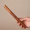 Tubo de Incienso Lacado de Sándalo Morado, Portainciensos Estilo Chino, Artesanía de Tubo de Incienso de Palo de Rosa Africano