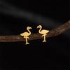 Pendientes de acero inoxidable de Amazon, ligeros, de lujo, sencillos, con diseño de flamenco y cisne, de moda, pequeños, en stock, venta al por mayor.