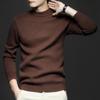 Novo Suéter Masculino Outono e Inverno Cor Sólida Anti-Pilling Lã Penteada Cardigan Tricotado Manga Longa Gola Alta Suéter Roupa Masculina