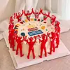 Celebridad de Internet Héroe de Dibujos Animados Superman Lucha contra Monstruo Decoraciones de Pastel Adornos Fiesta de Cumpleaños para Niños Bebé Mesa de Postres Enchufe
