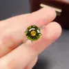 Anel de Peridoto Natural Transfronteiriço Acessórios Femininos Nicho Alta Qualidade Joias de Prata 925 9*9 Moda Venda Direta da Fábrica