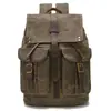 Mochila de Cuero Retro Crazy Horse Transfronteriza Mochila de Lona con Cera de Aceite de Gran Capacidad Bolsa Impermeable para Viaje y Computadora