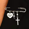 Broche Europeu e Americano Transfronteiriço de Joias em Formato de Coração Estrela Estrela de Quatro Pontas Corrente com Franja Acessório de Roupa para Mulheres Moda de Luxo Leve Acessório de Alfinete